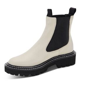 NWOB DOLCE VITA Women’s Moana Ivory & Black Pull-On Chelsea Boot